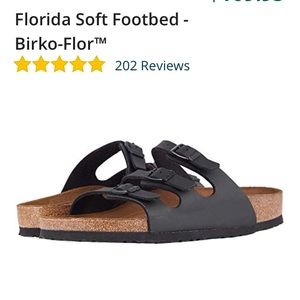 Black Florida Birkenstock w/ Soft Footbed size 38